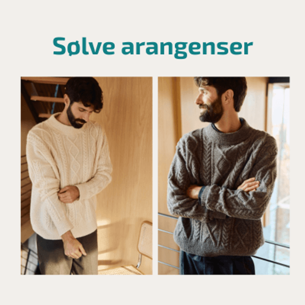 Strikkepakke herre genser, arangenser herre, strikkepakke rauma. rauma garn. finull. norsk ull