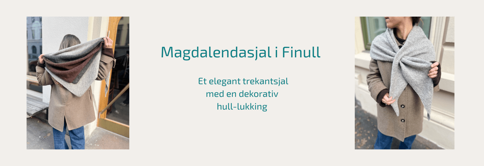 Magdalenasjal. strikket sjal. rauma garn. finull. norsk ull
